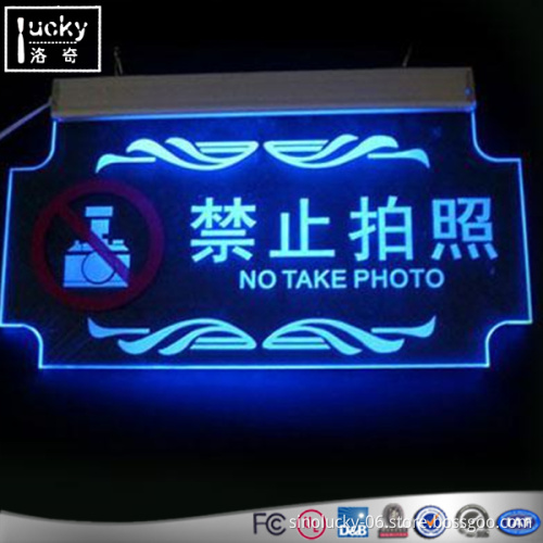 Acrylic Lighted Edge Lit LED Sign Light Up,NO SMOKING LED Sign
